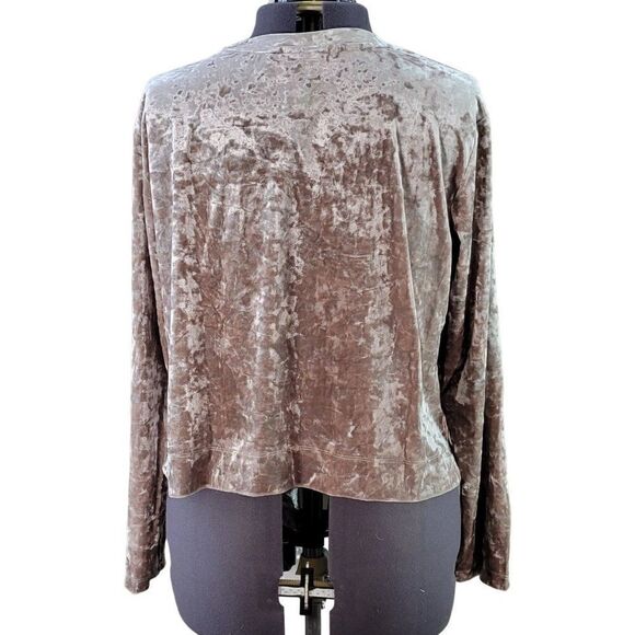 Ava & Viv Gray Velvet Cropped Top Sz 2X - Picture 3 of 7